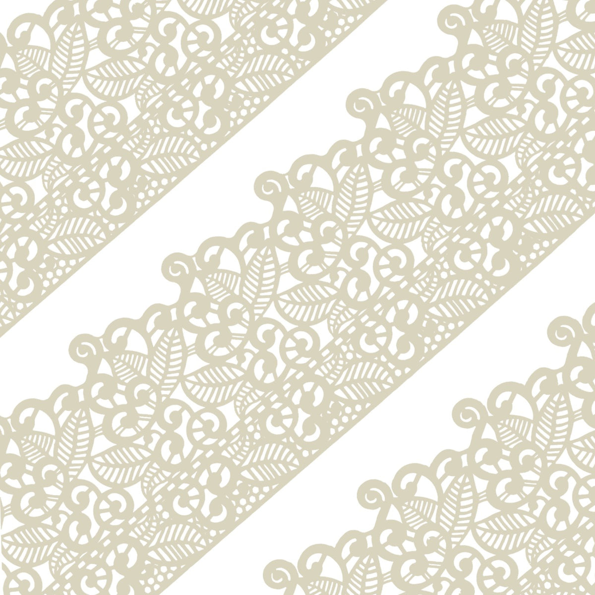 FUNSHOWCASE Edible Cake Lace Set, Leaf Scroll Design, Ivory White, 10-Piece, 14-Inch, Model 1323