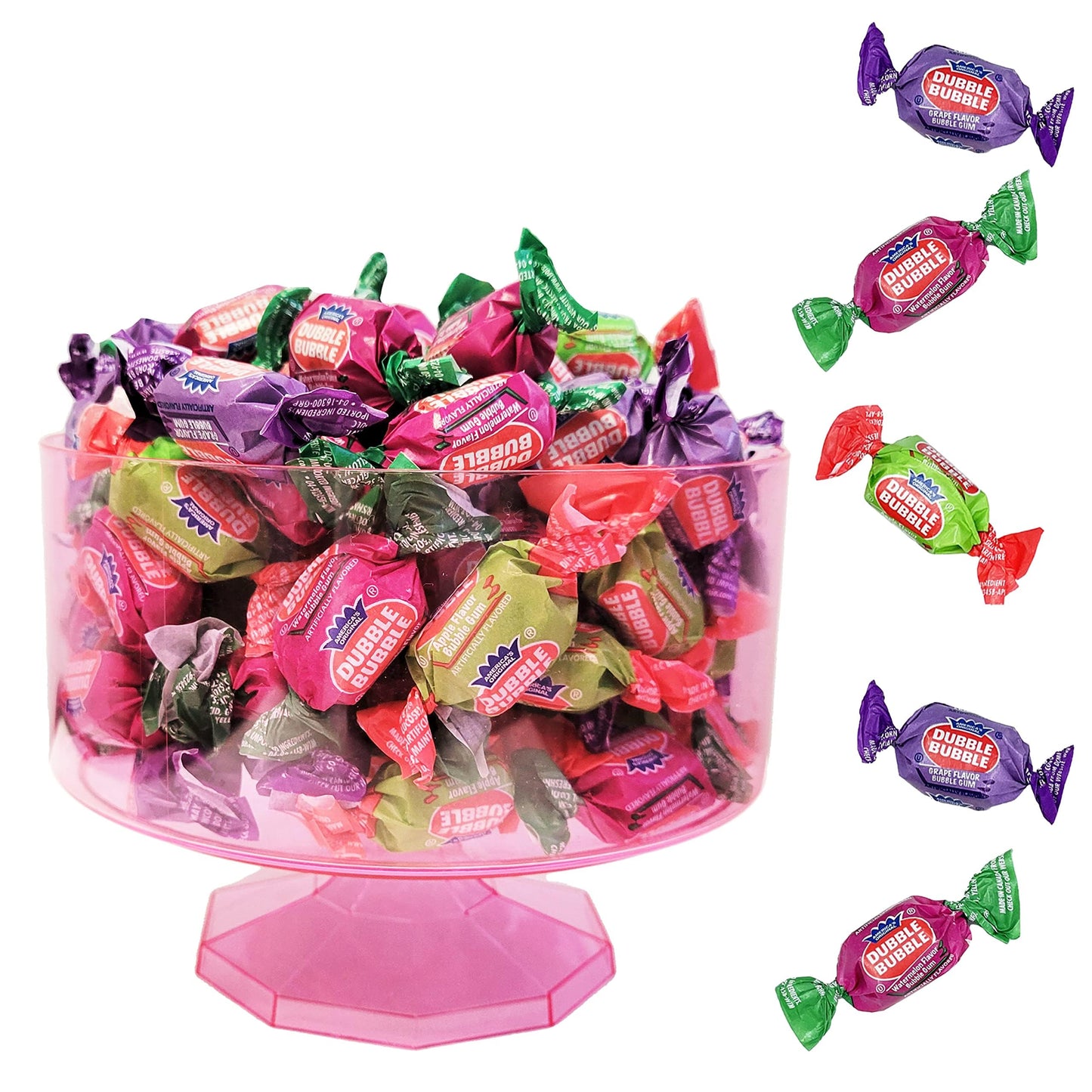 Dubble Bubble Chewing Gum Balls Fruit Flavored Original & Mixed Fruit, Candy Buffet Treats, Kosher Certified Parve, Individually
