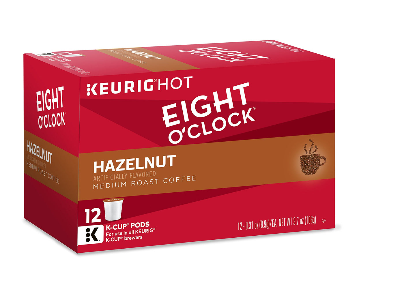 Keurig Eight OClock Hazelnut Coffee Pods, 12 Count