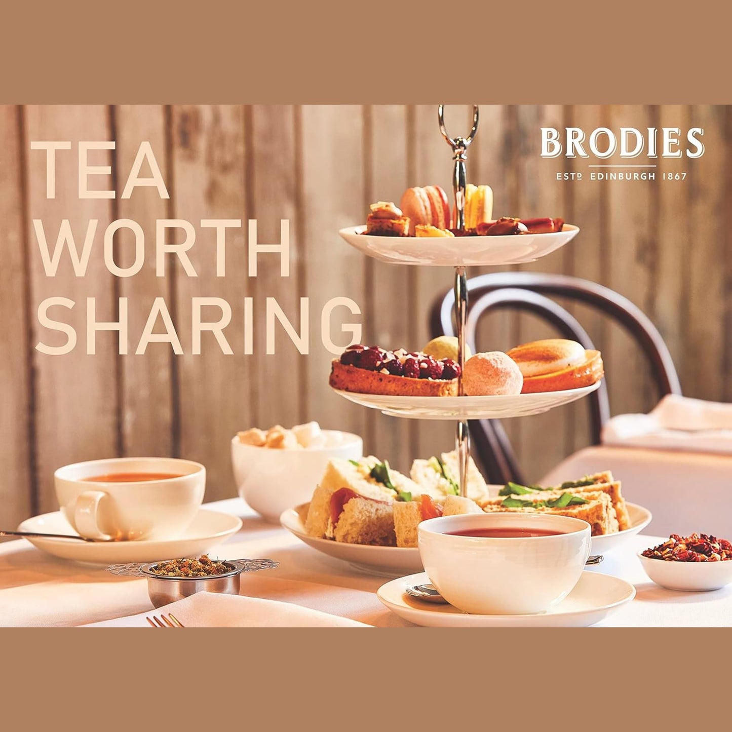 Brodies Tea, Scottish Breakfast Tea, Black Tea Imported From Scotland, Canister Of 50 Bags (Pack Of 3)