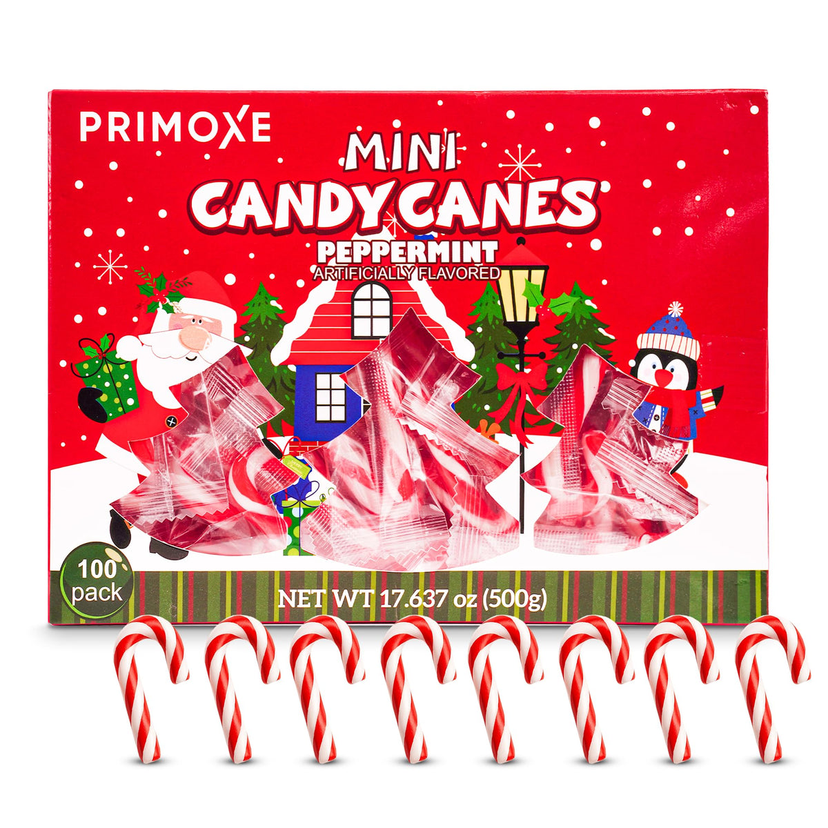 Christmas Candy Mini Canes Stocking Stuffer Red And White Peppermint Sticks Candy Canes Individually Wrapped Bulk Christmas Candy For Décor, Parties & Gifts – 100 Count