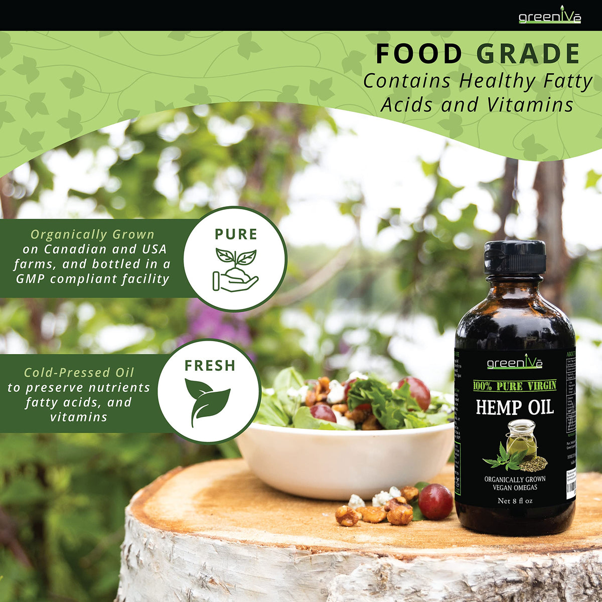 GreenIVe  100% Pure Cold Pressed 28,000mg per Ounce 128 Fl Oz