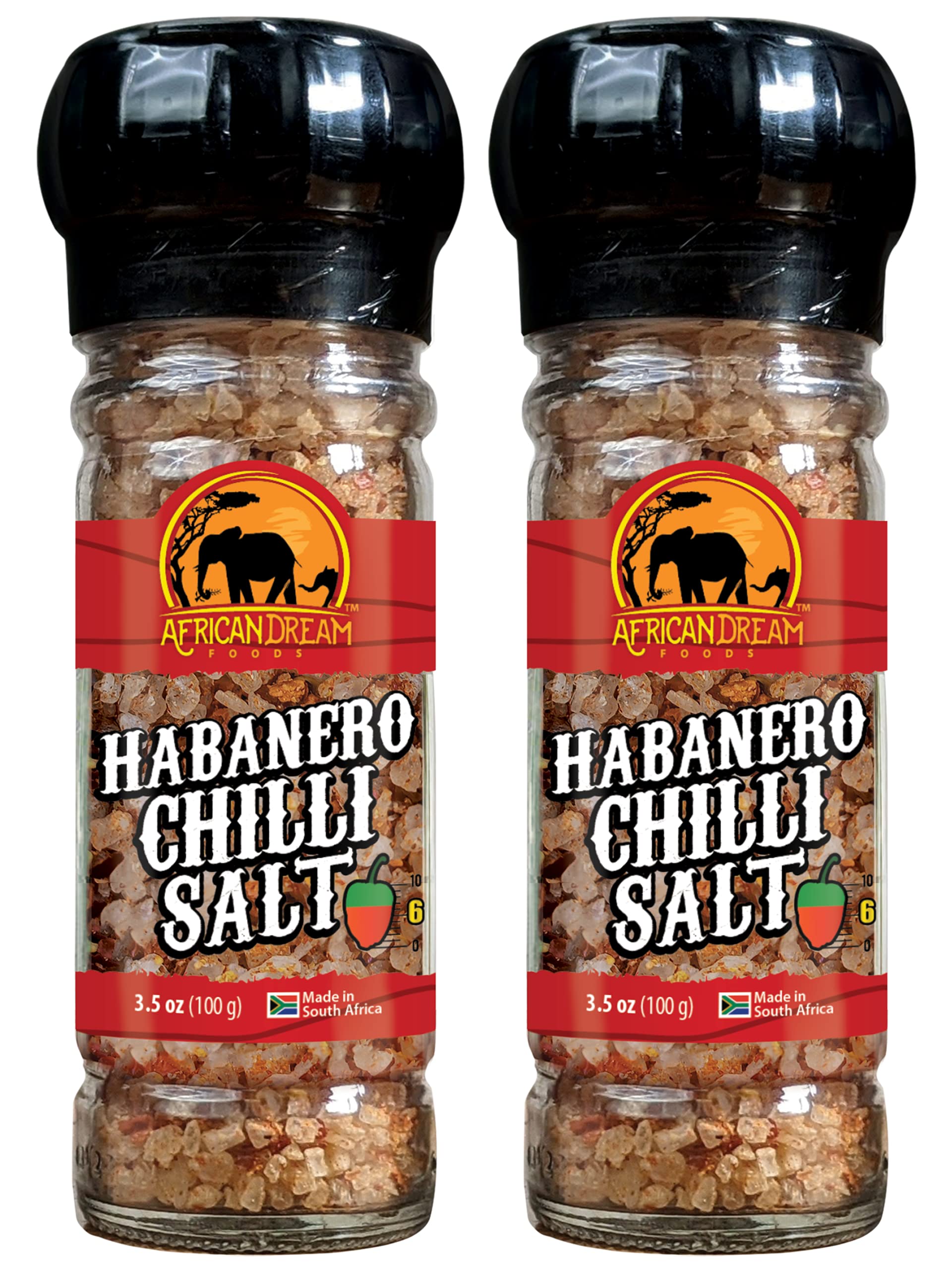 Habanero Spicy Salt Seasoning by African Dream Foods | Spicy Chili Salt with Natural African Habaneros, Sea Salt | Ideal for Mea