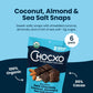 Chocxo Dark Chocolate Coconut Almond & Sea Salt Snaps - Low In Sugar, Organic 85% Cacao, Non-Gmo, Keto Certified, Gluten Free & Kosher. No Artificial Sweeteners Or Sugar  S, 3.45 Oz (Pack Of 6)