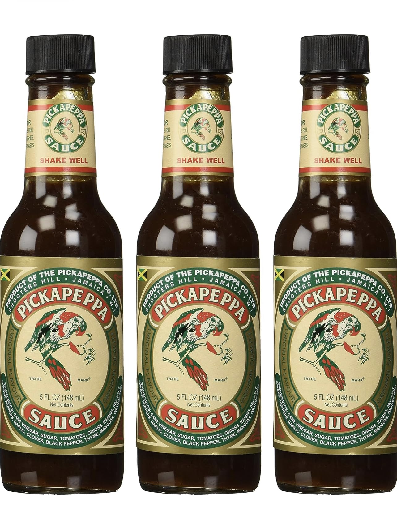 Kingston: Pickapeppa Sauce Original (3-Pack) 5-Fl OZ. Original Quality, Barrel Aged 100 Year Old Triple Pack Sensation! Bundled 