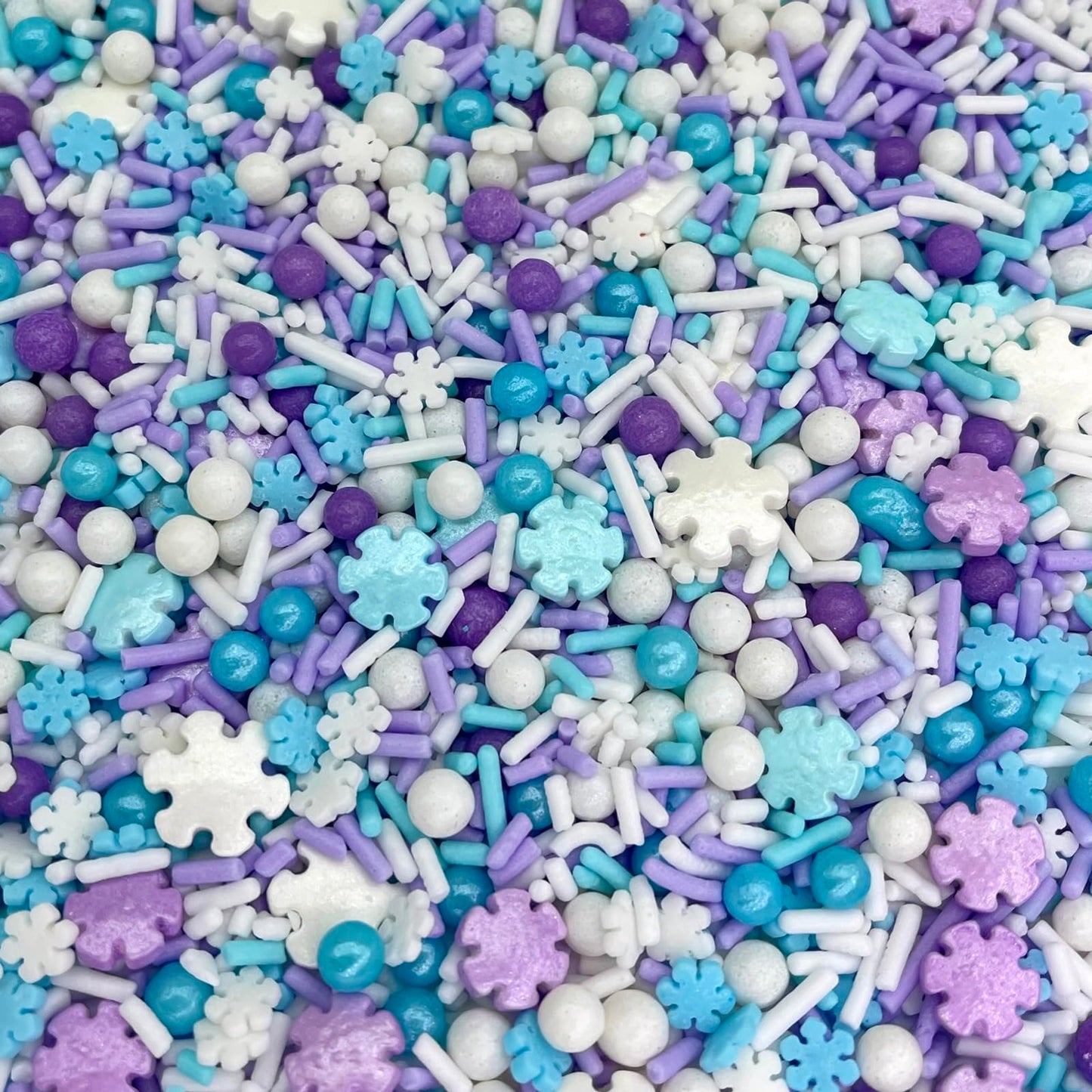 Manvscakes Sprinkles Mix - Blue Confetti & Metallic Snowflake Sprinkles, 4 Ounce, Pink Purple Blue