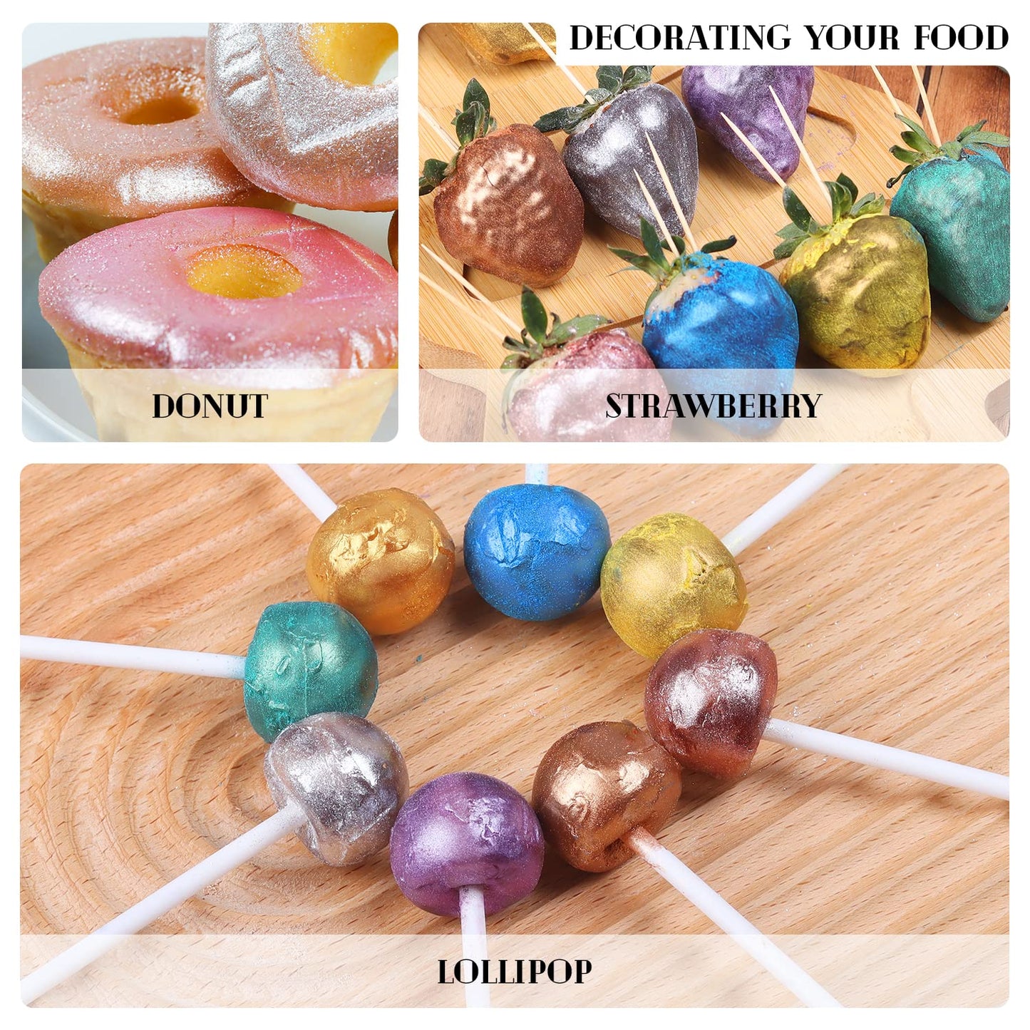 Yellow Edible Glitter For Cocktails, Sujoygar 4G Luster Dust Edible Drink Glitter Shimmer Powder For Cake Decorating Baking Fond