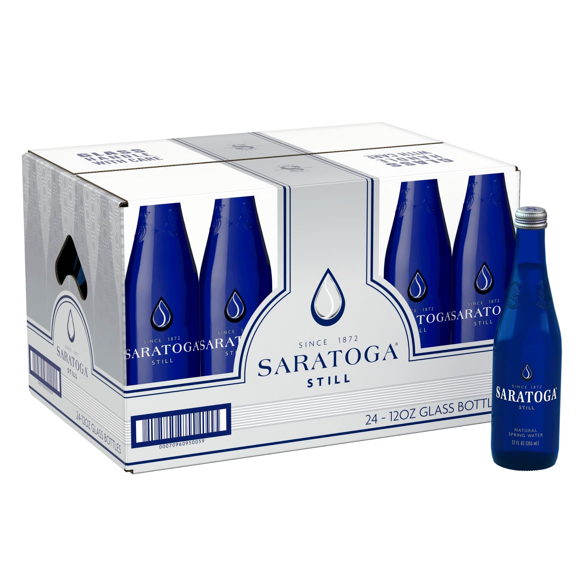 Saratoga Natural Spring Water - 12 Oz. (Non-Carbonated, Pack Of 24)