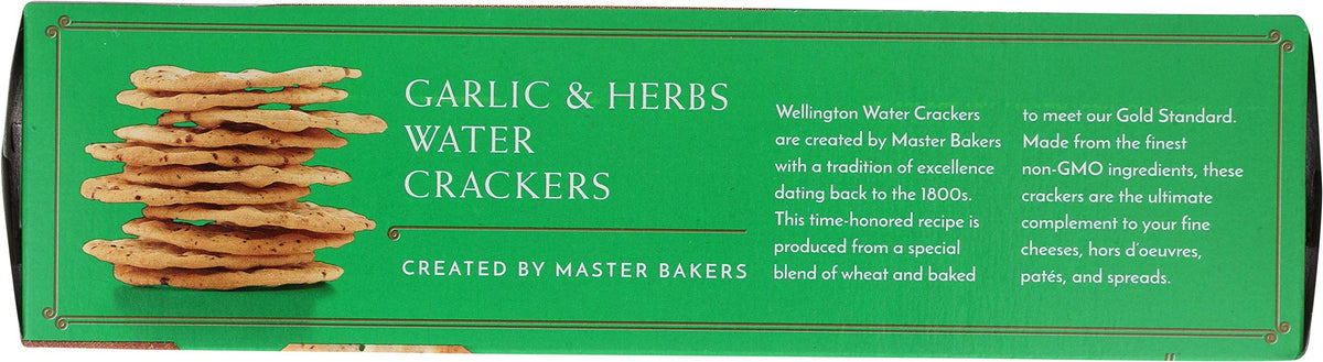 Wellington Garlic & Herb Water Crackers, 4.4-Ounces (Pack of 12)