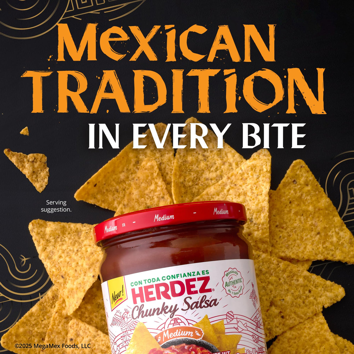 HERDEZ Salsa Dipping Variety 3 Pack - (2) Chunky Medium, (1) Salsa Con Queso Medium - Authentic Mexican Flavor Dips for Chips