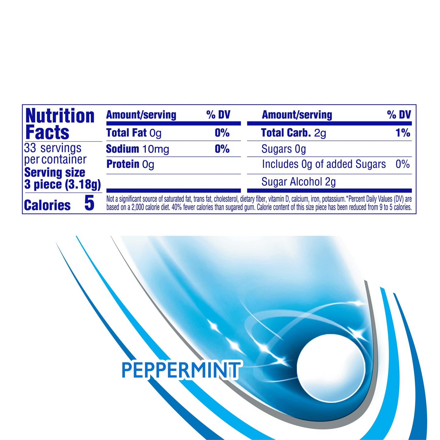 Mentos Always White Peppermint Sugar Free Gum with Xylitol Sweetener, 100 Count Bottle, 4 Bottles