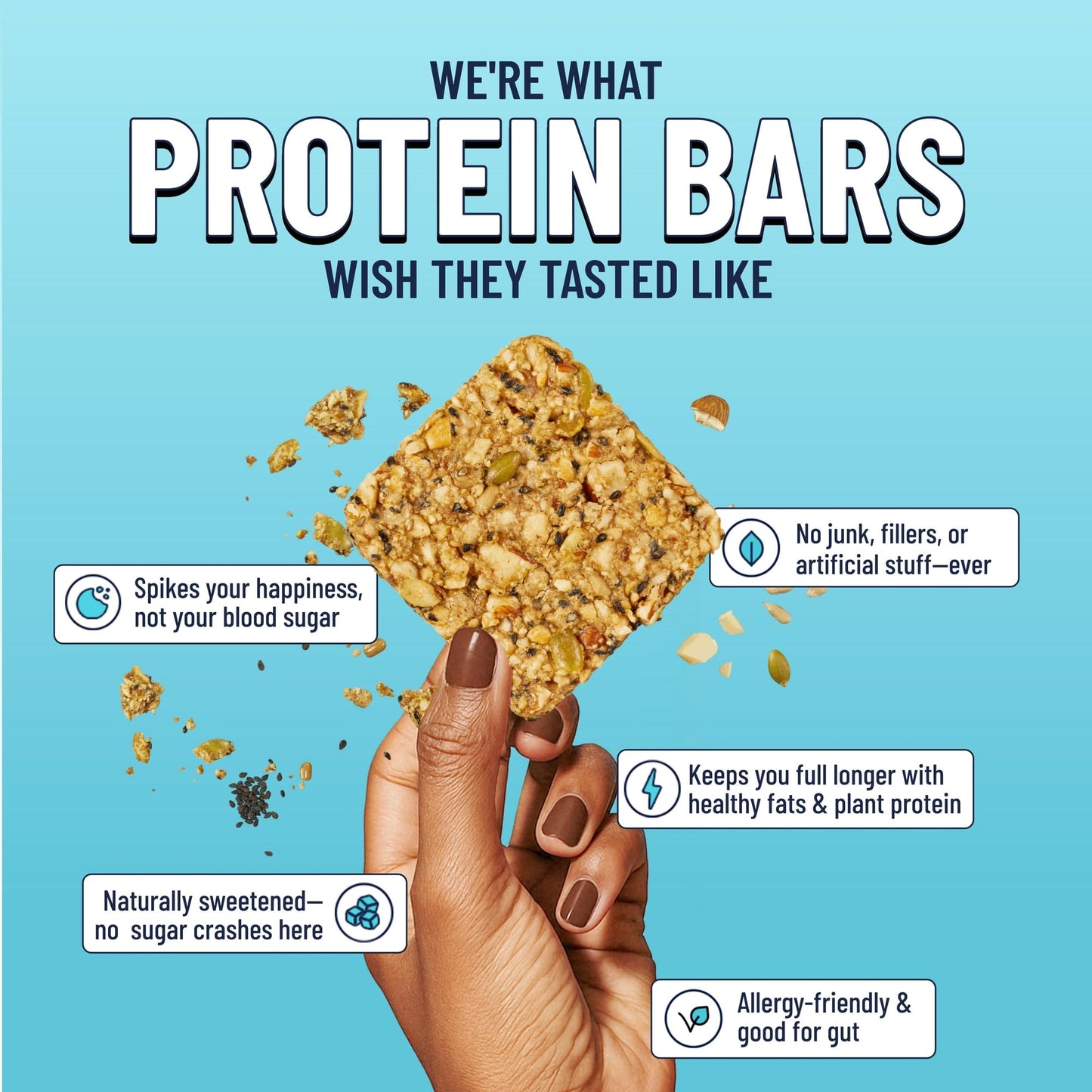 The YES Bar Black Sesame Sea Salt Plant Based Protein Snack Bar 6 Count Vegan Gluten Free Low Sugar Keto Friendly