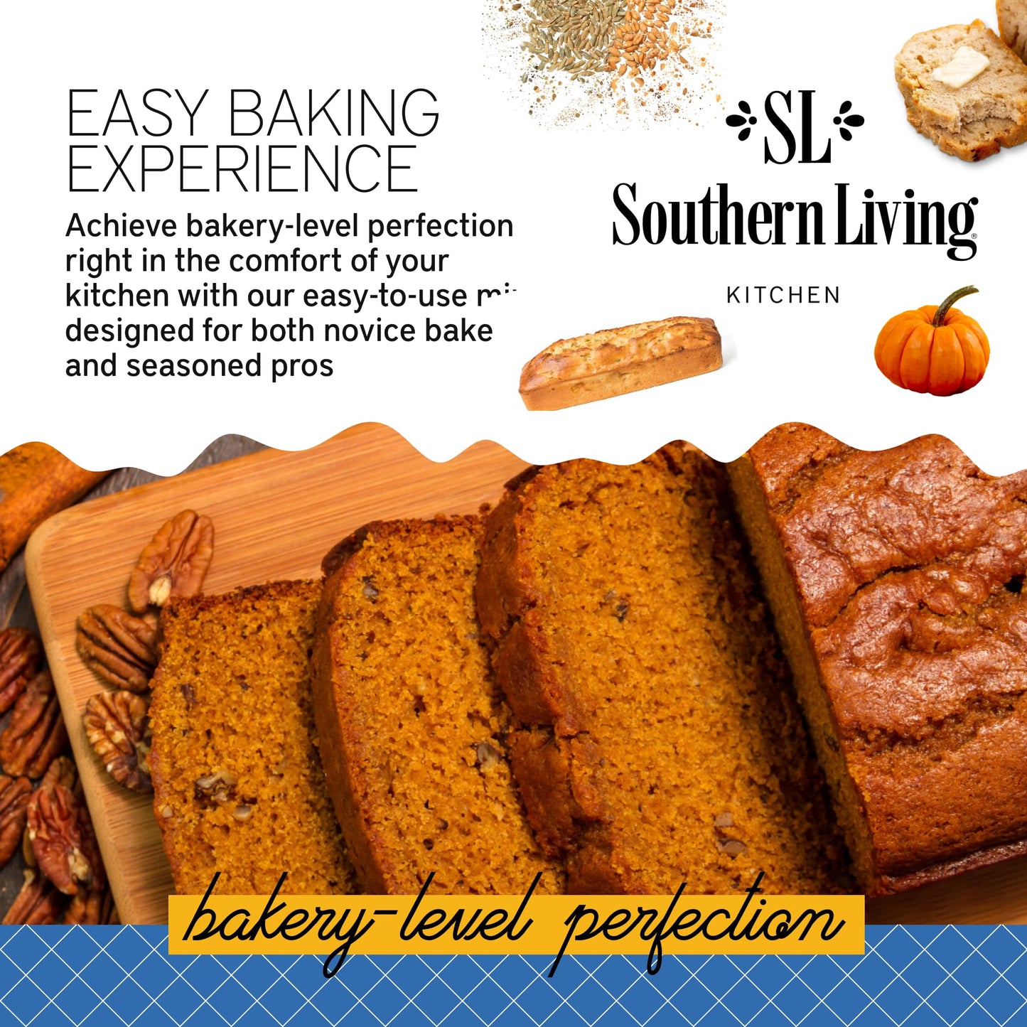 Southern Living Pumpkin Bread Mix, Easy-to-Bake, 15.61 Ounce Pack, Perfect for Fall Desserts and Potlucks