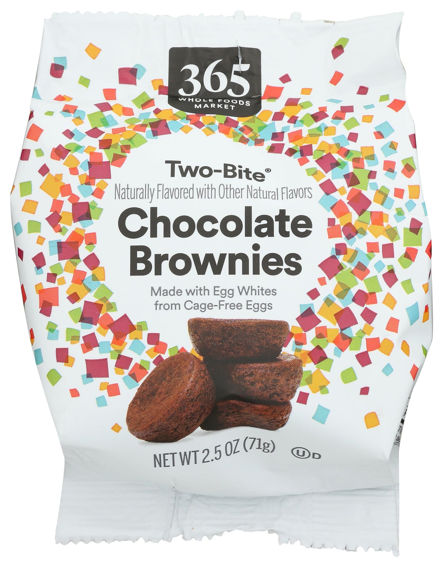 365 Everyday Value, Two-bite Chocolate Brownies - Snack Pack, 2.5 OZ (Frozen)