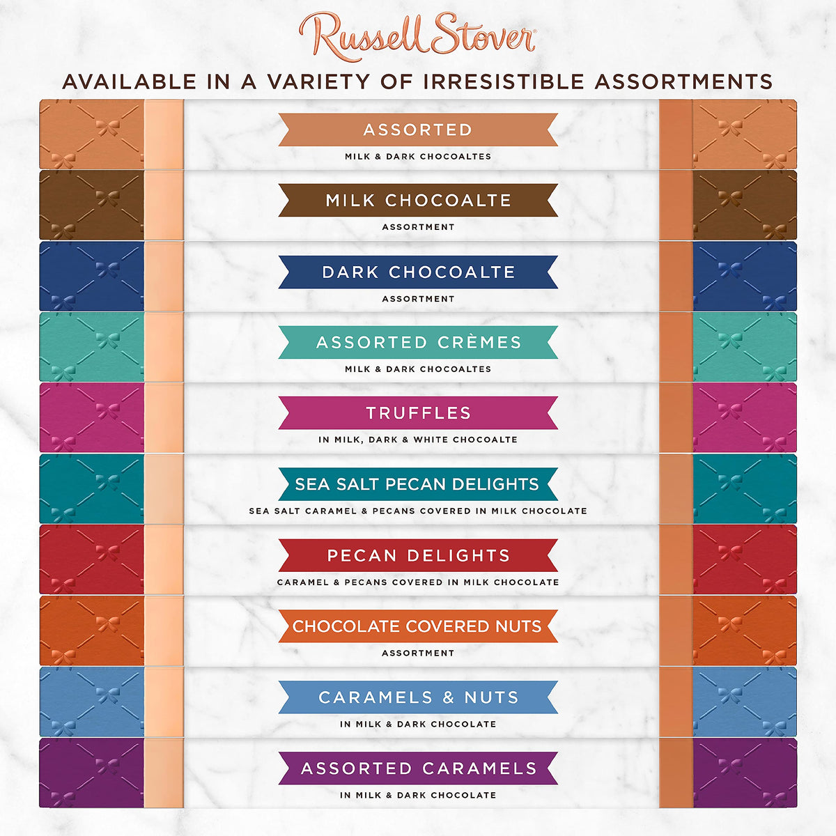 Russell Stover Assorted Caramels In Milk And Dark Chocolate Chocolate Gift Box 9 Ounce