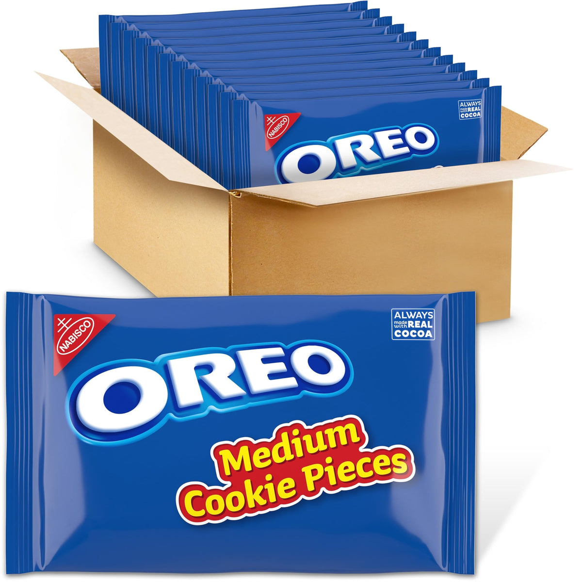 OREO Chocolate Sandwich Cookies Medium Cookie Pieces, 12 - 16 oz Bags