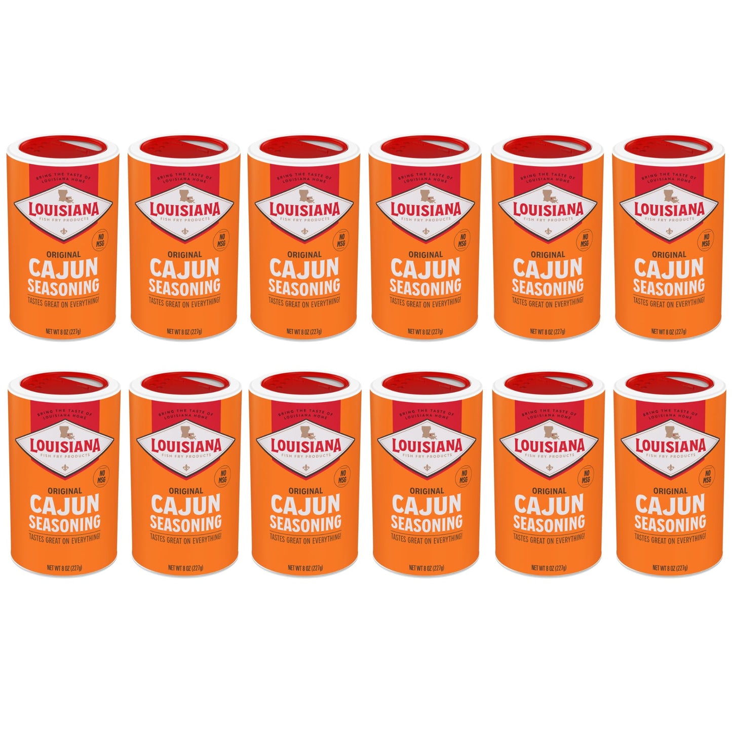 Louisiana Fish Fry Products Cajun Seasoning, 8-Ounce Shakers (Pack of 12)