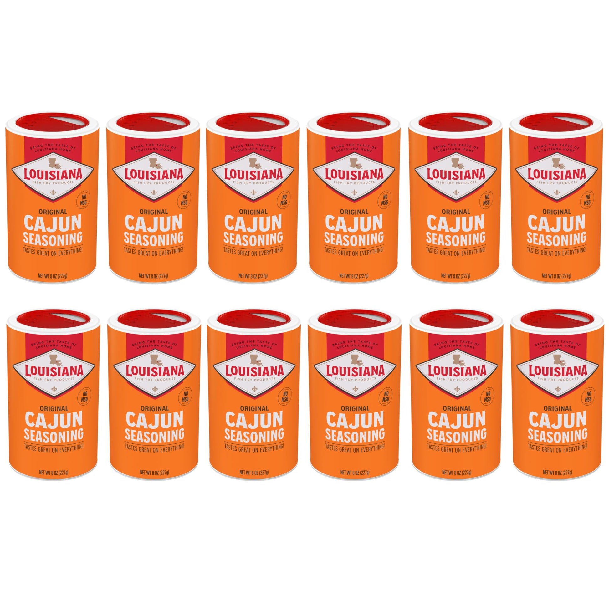 Louisiana Fish Fry Products Cajun Seasoning, 8-Ounce Shakers (Pack of 12)