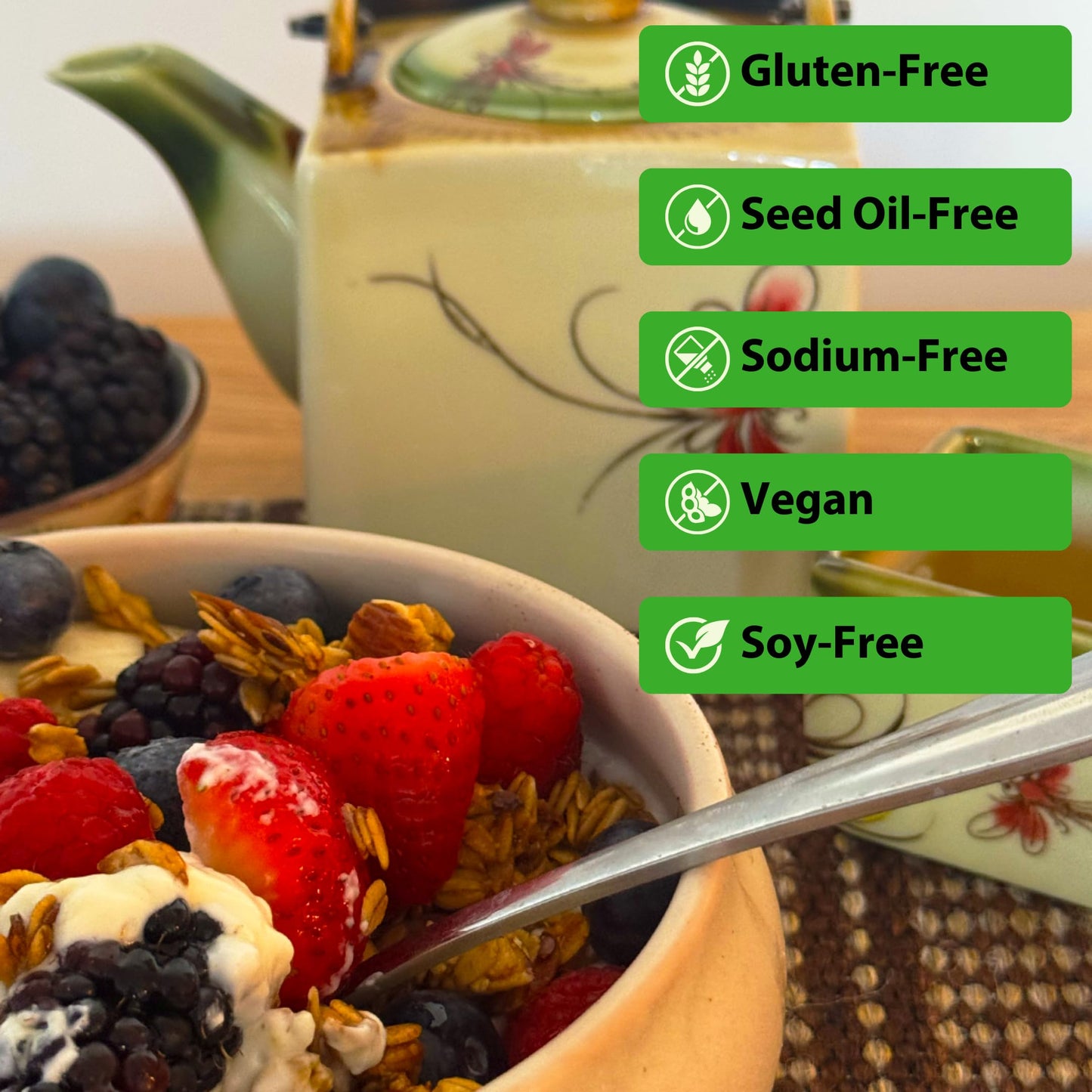 MyCerealMix Sugar Free Granola - Cinnamon Pecan - Natures Crunchy Delight | Gluten Free, Soy Free, Sodium Free, No Sugar Alcohol