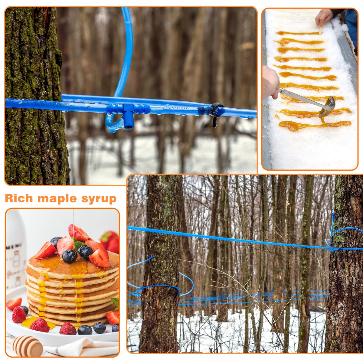 HolyMaji 100FT Maple Syrup Tubing Drop Lines Extractors, Food Grade Maple Syrup Tapping Vacuum Tube, Tree Sap Collection Hose Su