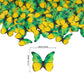 Gyufise Butterfly Cake Decorations - Edible Wafer Paper Toppers, 48 Pcs, Small, Green & Yellow