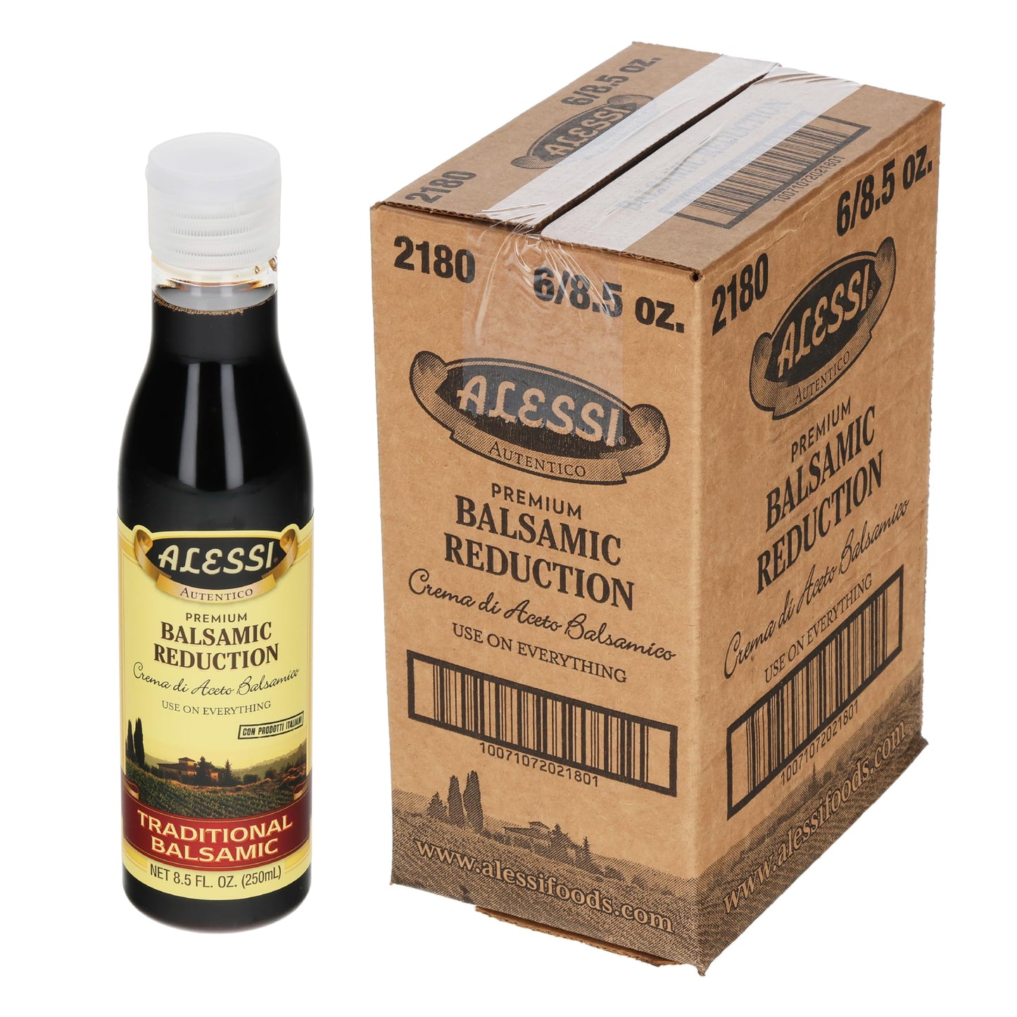 Alessi Balsamic Vinegar Reduction, Autentico From Italy, Ideal On Caprese Salad, Fruits, Cheeses, Meats, Marinades, Traditional Balsamic (Traditional Balsamic, 8.5 Fl Oz (Pack Of 6))