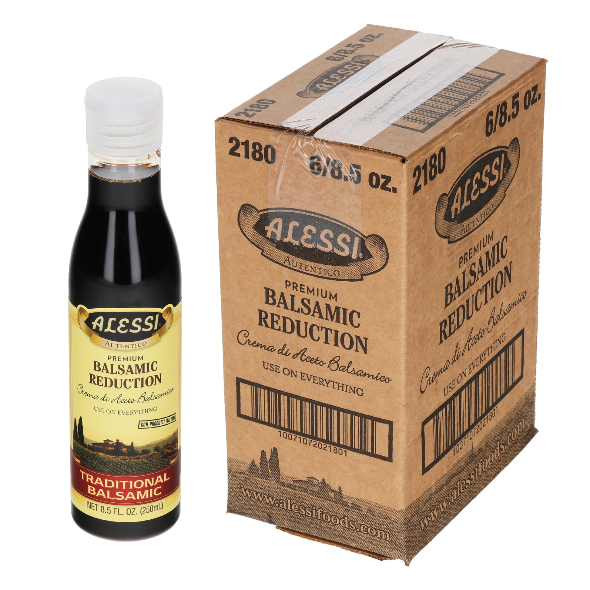 Alessi Balsamic Vinegar Reduction, Autentico From Italy, Ideal On Caprese Salad, Fruits, Cheeses, Meats, Marinades, Traditional Balsamic (Traditional Balsamic, 8.5 Fl Oz (Pack Of 6))
