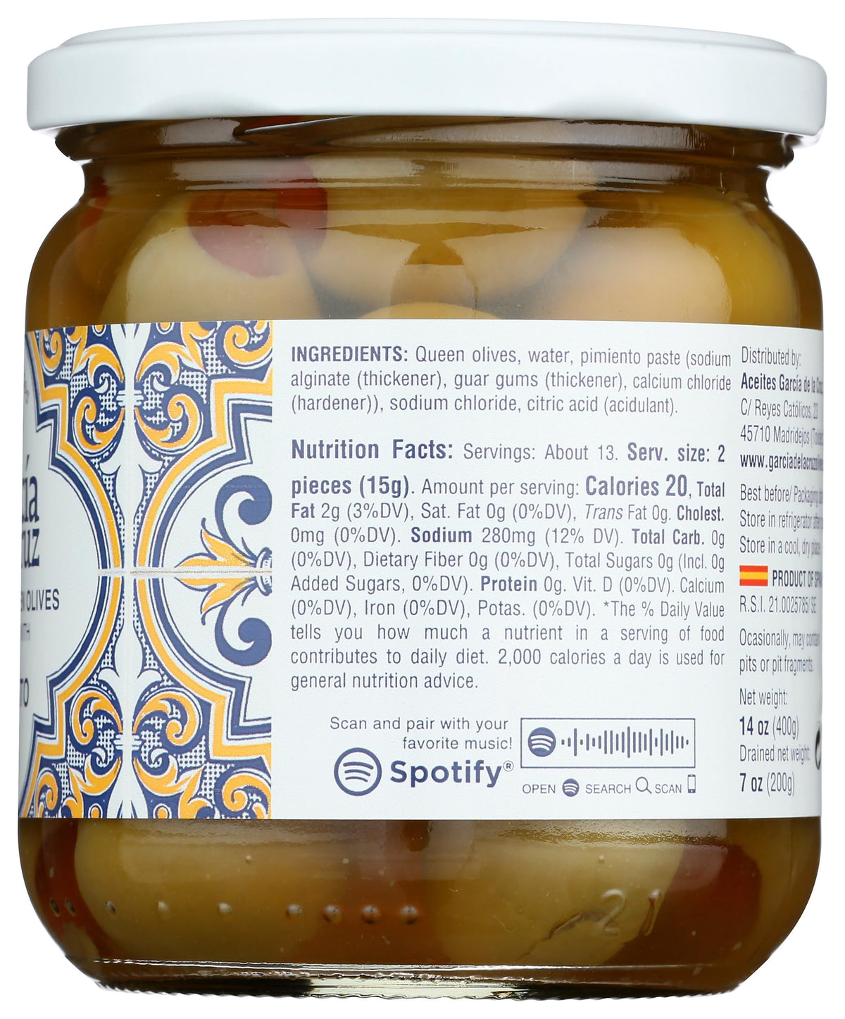 Garcia De La Cruz Pimiento Stuffed Olives, 14 Oz