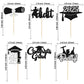 Gyufise 24Pcs Graduation Cupcake Toppers 2025 Silver Glitter Class Of 2025 Cupcake Toppers Supplies Diploma I Did It Congrats Gr