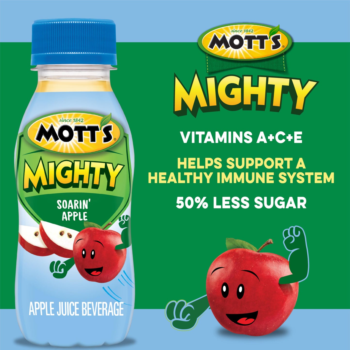 Motts Mighty Soarin Apple Juice Drink, 100% Fruit Juice, 8 Fl Oz Bottles, 24 Count (4 Packs of 6)