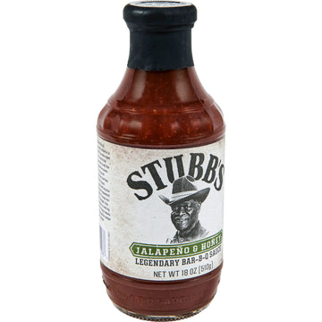 Stubbs Jalapeño & Honey BBQ Sauce, 18 oz, Sweet & Spicy Flavor, Perfect for Grilling and Marinades
