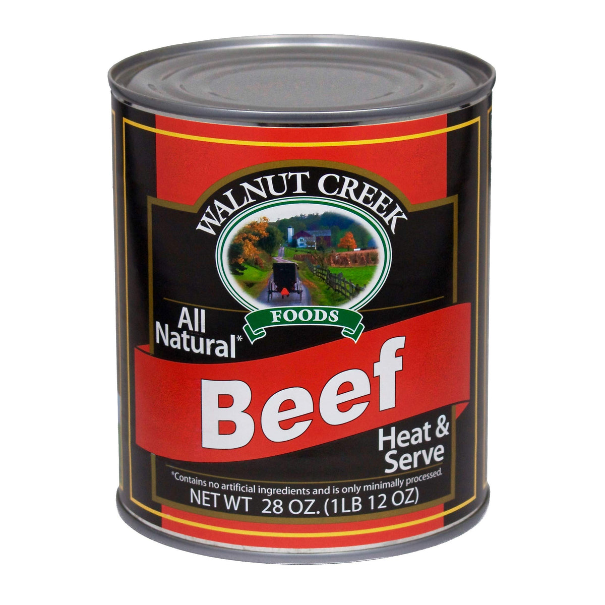 Amishtastes Walnut Creek Canned Beef Chunks, All Natural, Heat & Serve, 28 Oz. (Pack Of 4)