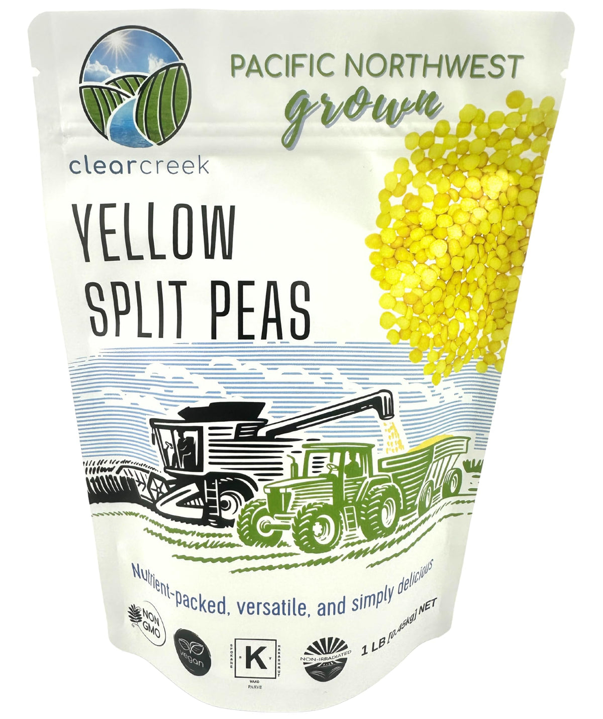 Yellow Split Peas | 1 LB | Non-GMO | Vegan | Non-Irradiated (Will Sprout) | Kosher | Vegan | Grown Pacific Northwest