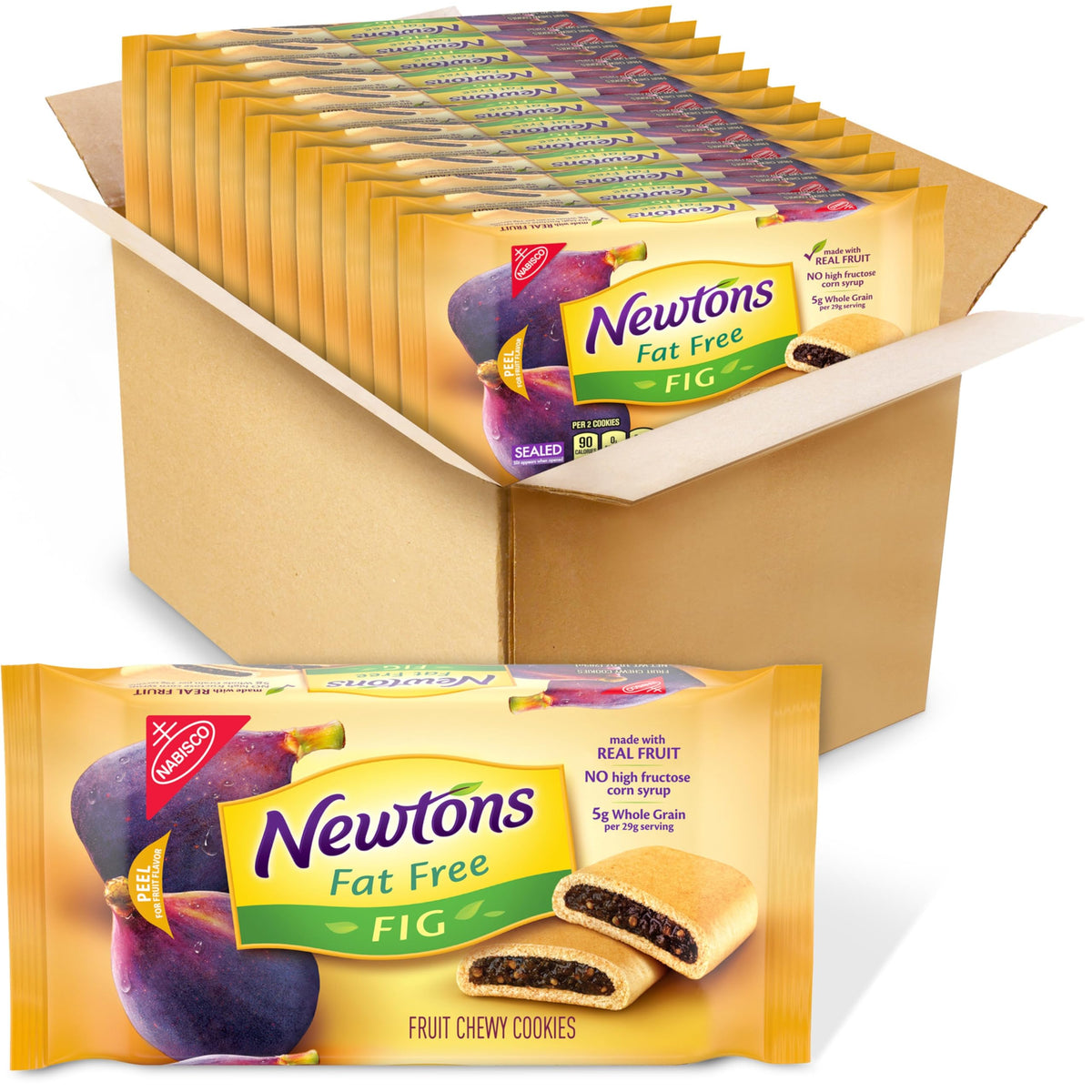 Newtons Fat Free Soft & Fruit Chewy Fig Cookies, (Fig Bars), 12 - 10 Oz Packs