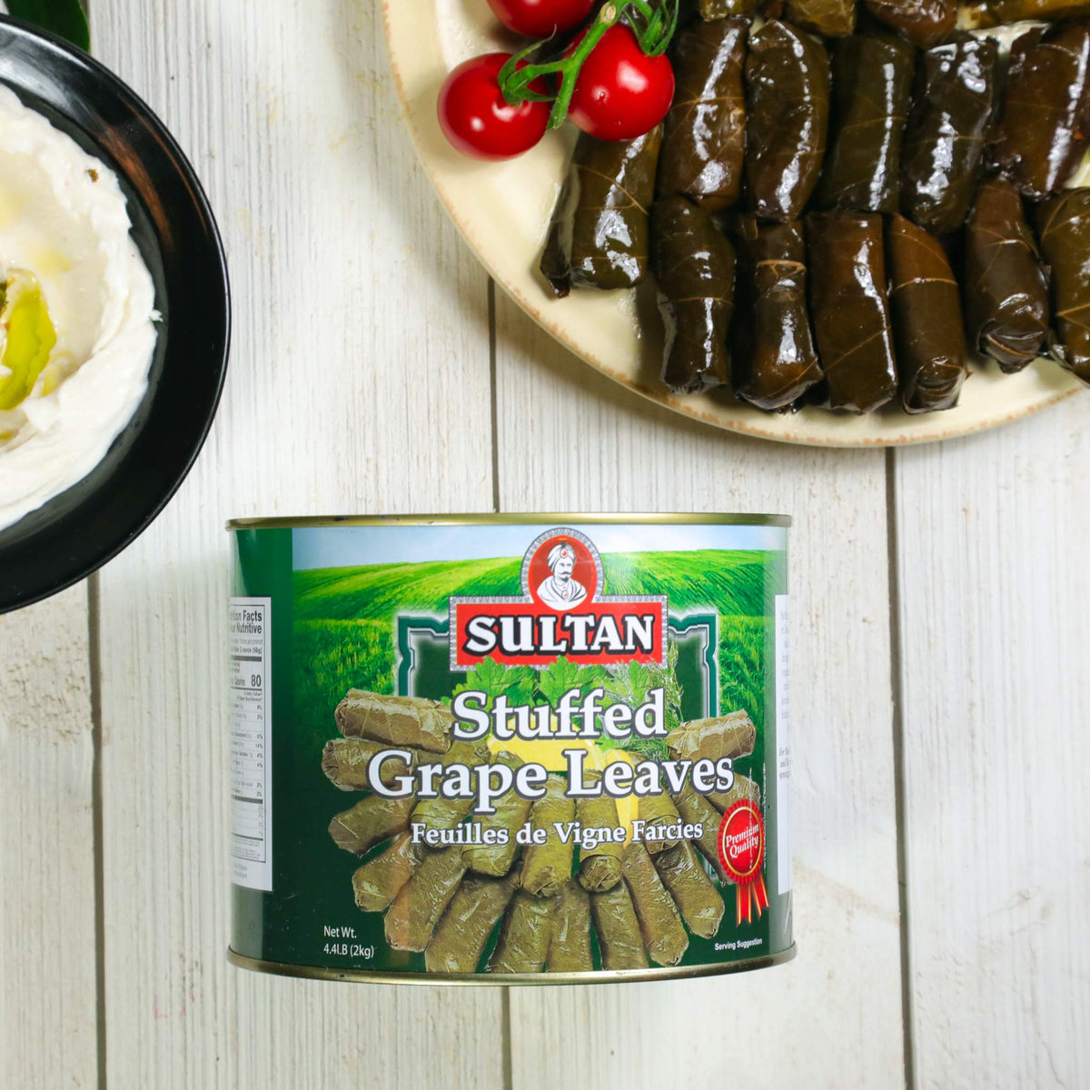 Sultan Vegetarian Stuffed G  Leaves, Dolma, 4.4 lb, Perfect for Mezze Platter, Serve Hot or Cold, Appetizer or Entrée