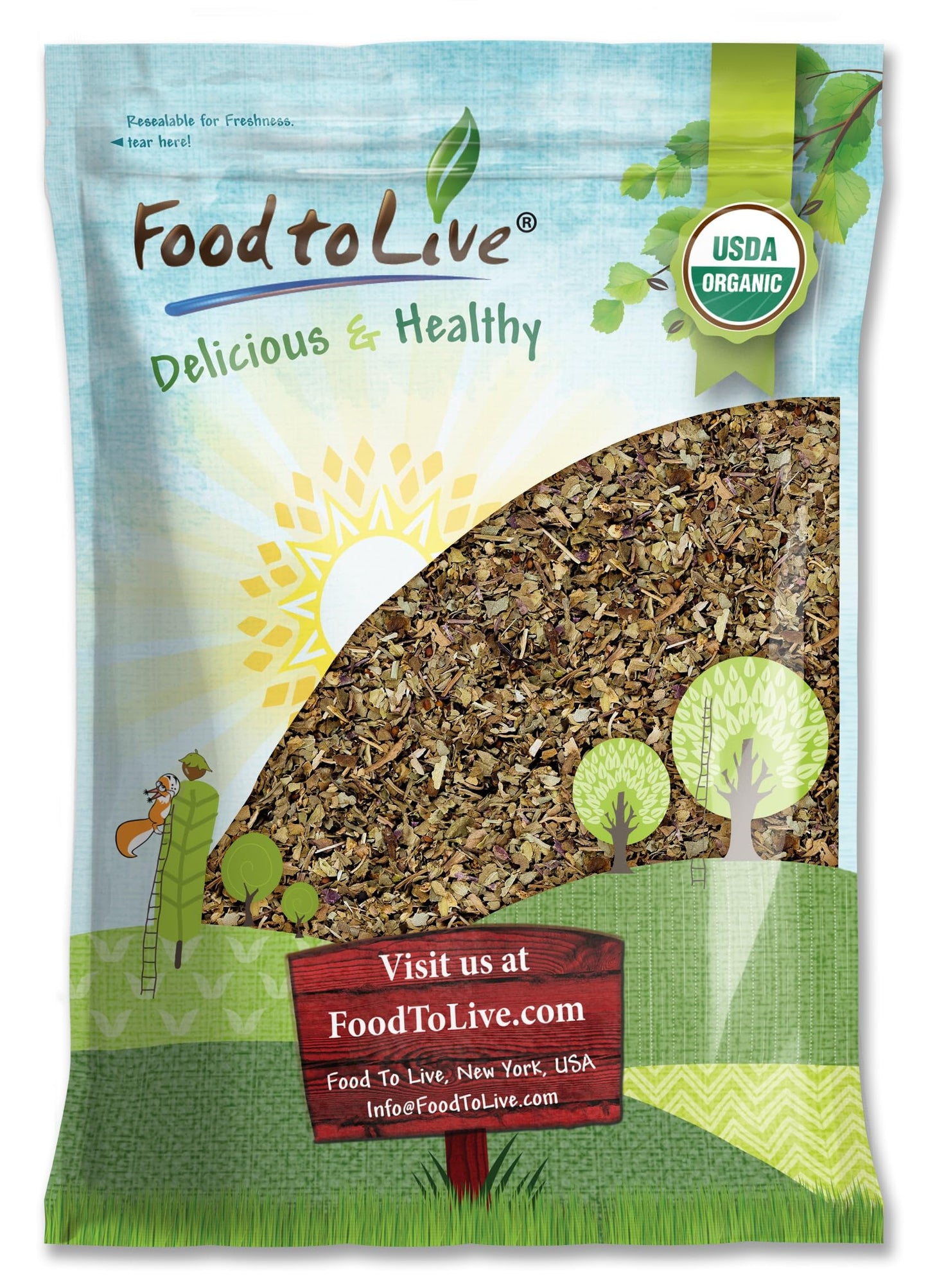Food to Live - Organic Basil Leaves, 1.5 Pounds - Dried & Cut. Great for Pizzas, Pesto, Soups, Sauces, Salads and Herbal Tea. No