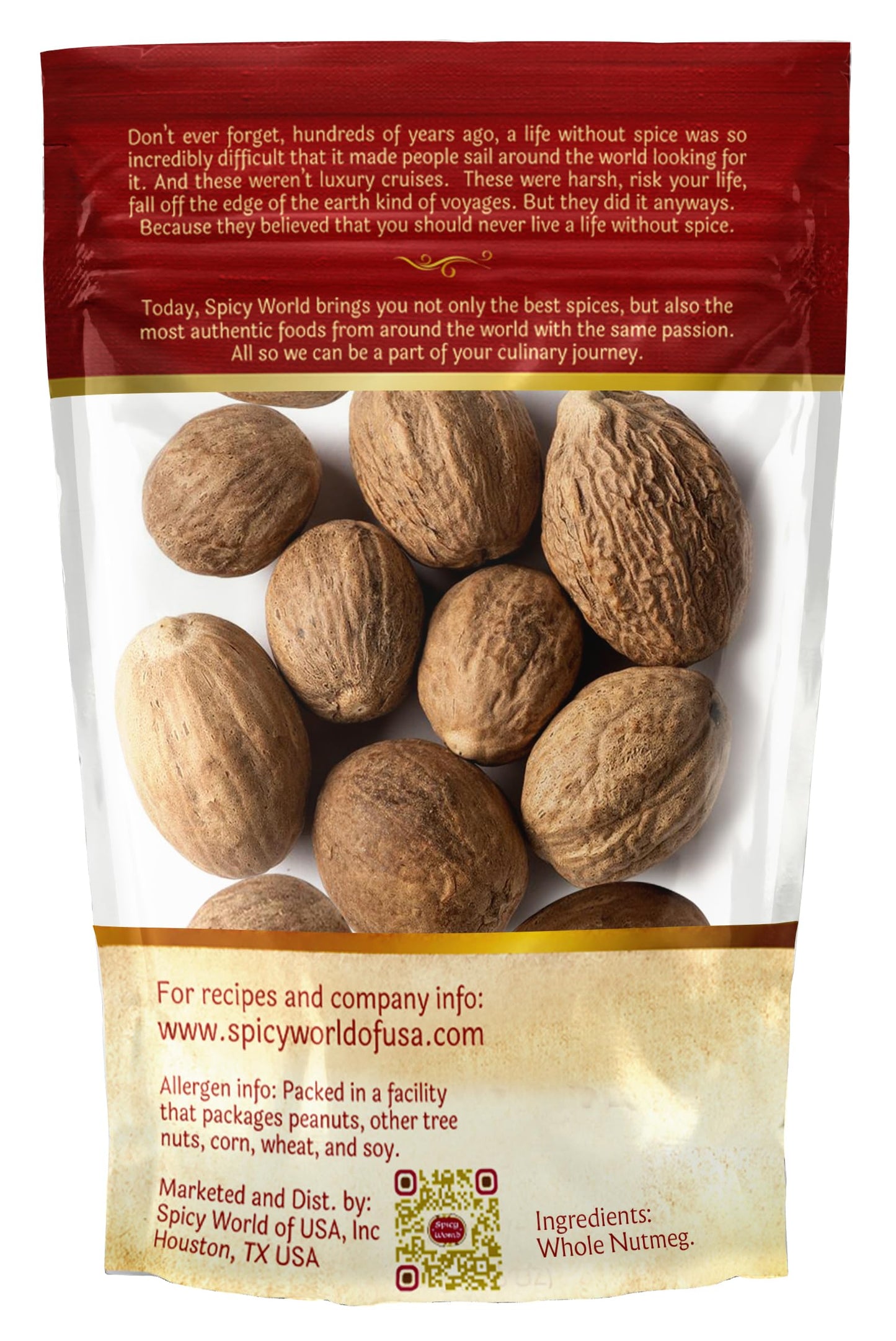 Spicy World Nutmeg Whole 3.5oz (100g) - enhanced Grade from Indonesia  Pure  Natural  Gluten Free