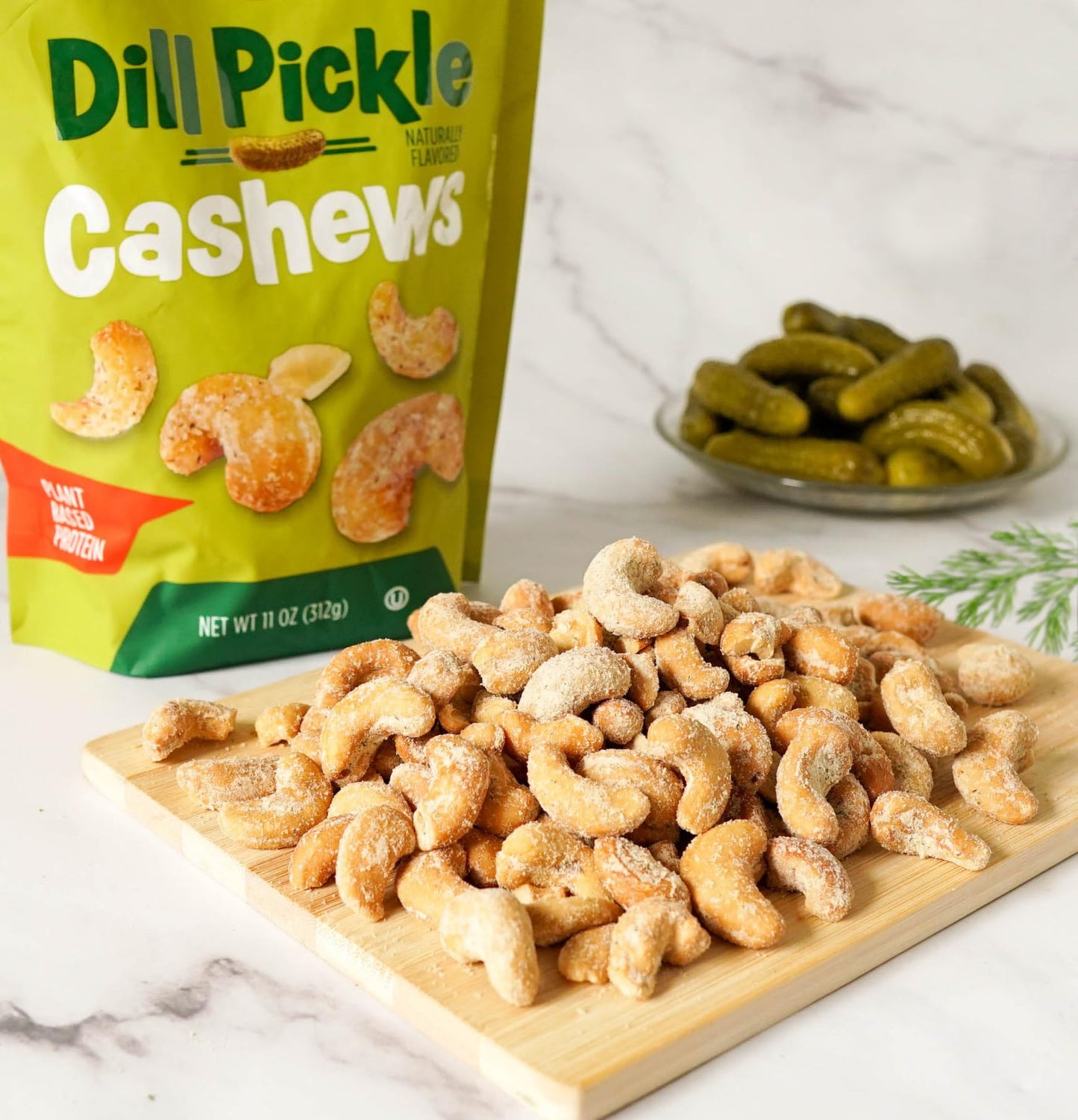 Platinum Dill Pickle Cashews - Plant Based Snack - 11oz Resealable Pouch