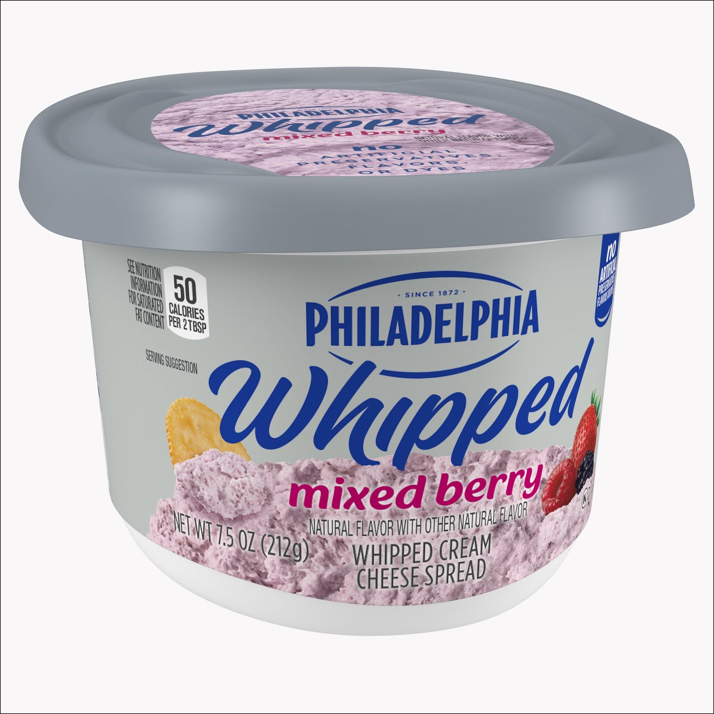 Philadelphia Mixed Berry Whipped Cream Cheese Spread, 7.5 oz Tub