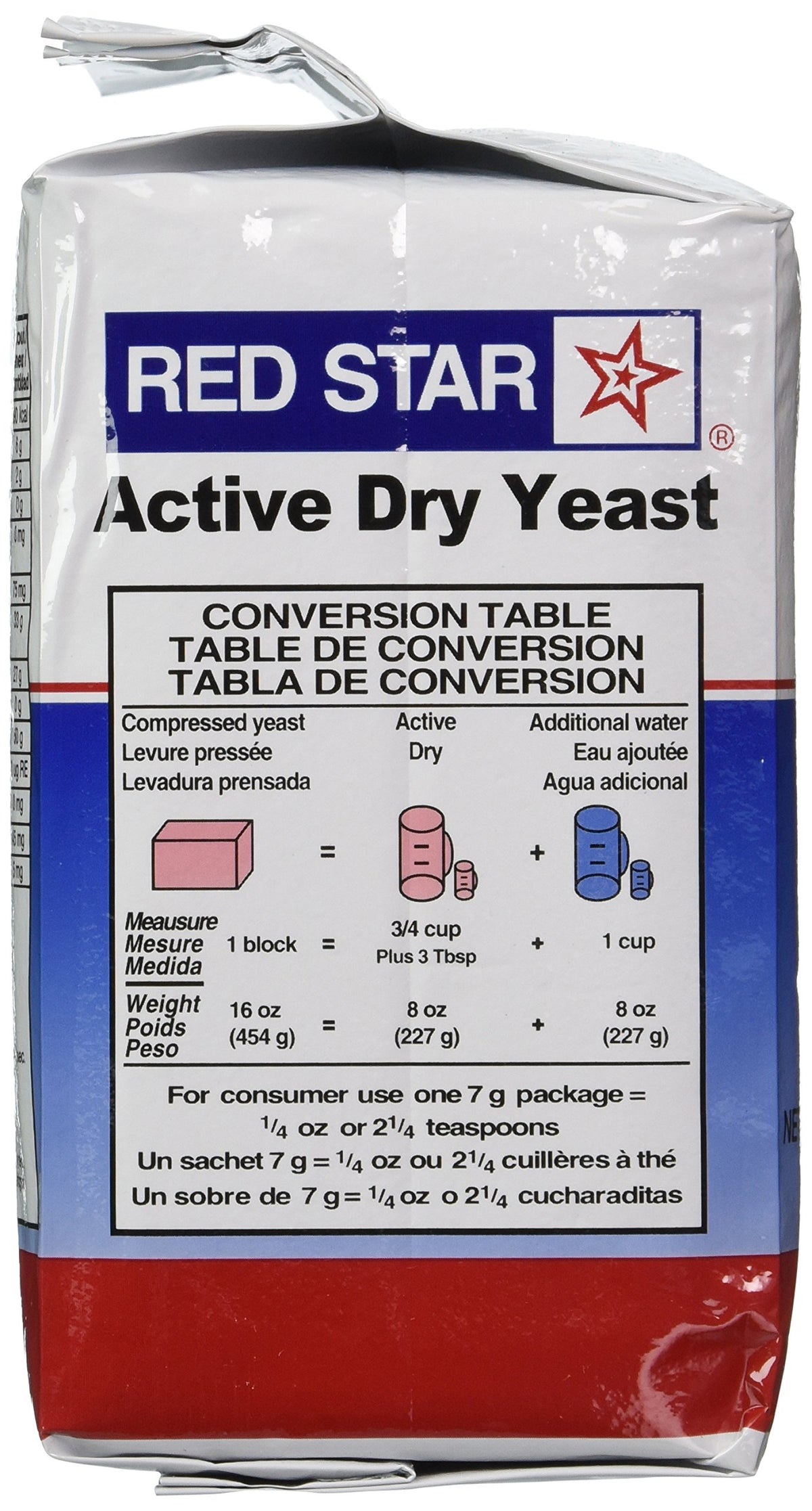 Red Star Active Dry Yeast, 32 Ounce Pouch, Model 2751, White Blue and Red