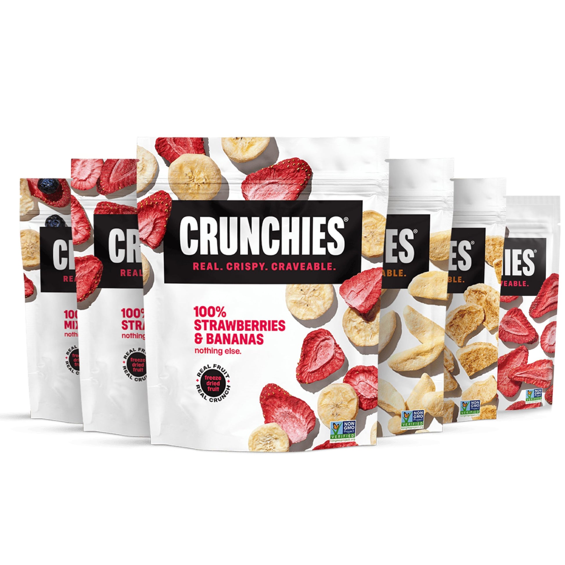 Crunchies Freeze-Dried Fruits Snack Pack, 100% All Natural, Non GMO, Kosher, Variety Pack of 6
