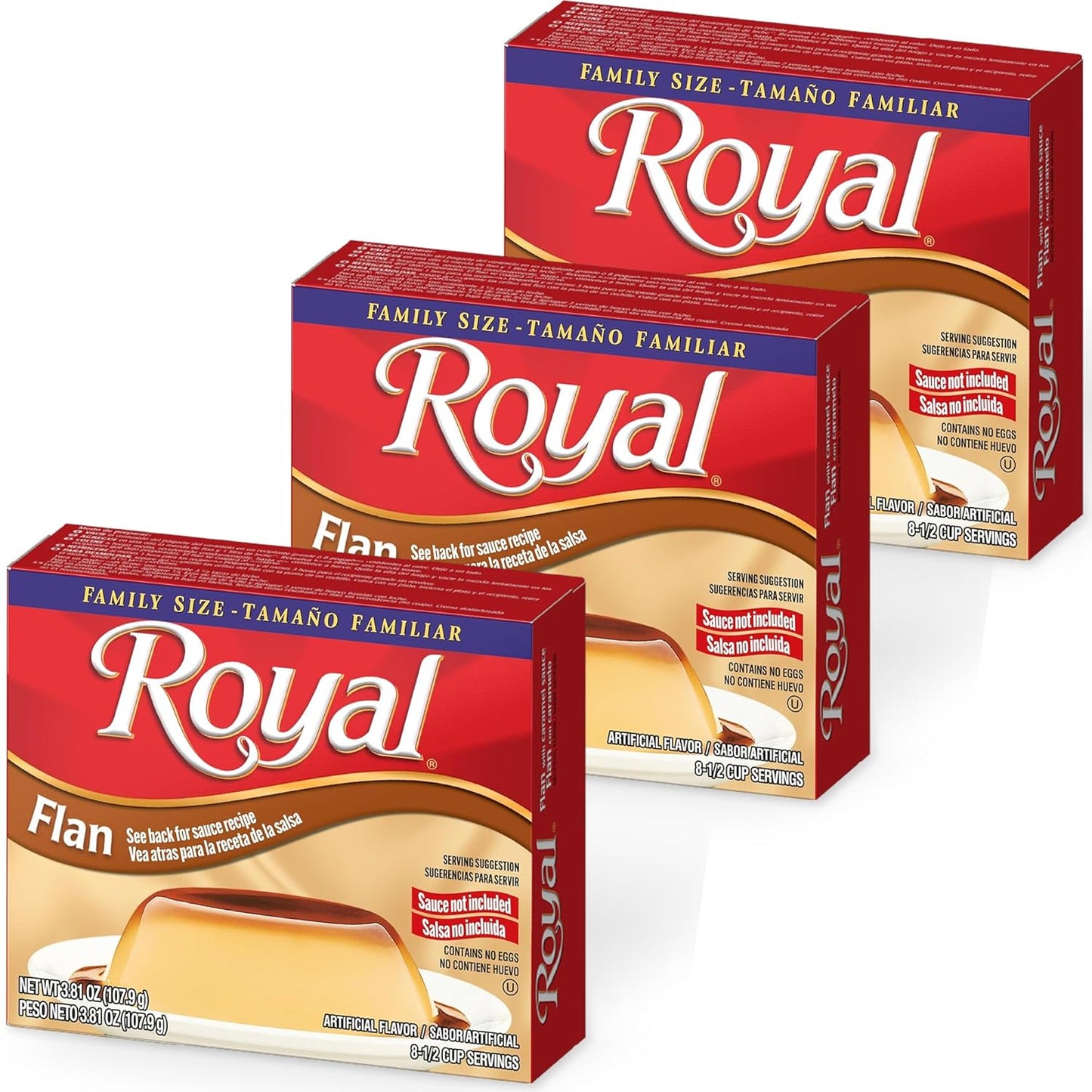 Royal Flan Dessert Mix - 3 Pack of 3.8oz Boxes - Simple Dessert for The Whole Family - 24 Servings Total