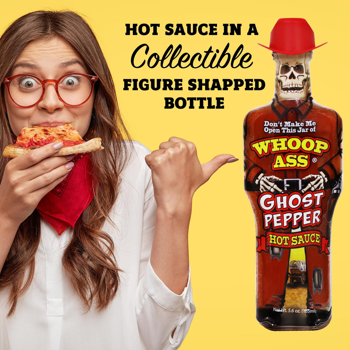 WHOOP ASS Ghost Pepper Hot Sauce – Gourmet Gift – 5.6 Ounce – Model WA314