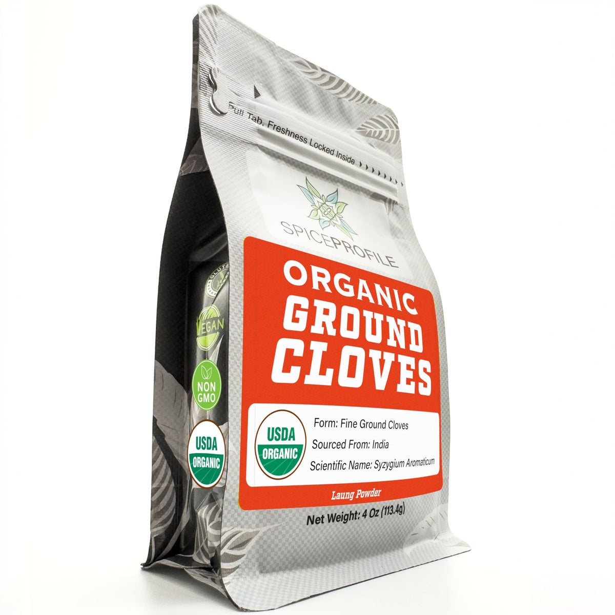 Spice Profile USDA Organic Ground Cloves, Lab Tested, Resealable 4 oz Pouch, Small Size
