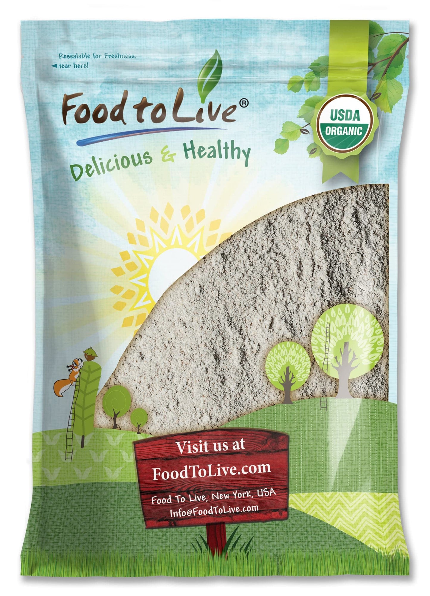 Food to Live Organic Dark Rye Flour, 12 Pounds - Whole Grain, Non-GMO, Stone Ground, Kosher, Raw, Vegan, Bulk, Great for Baking 