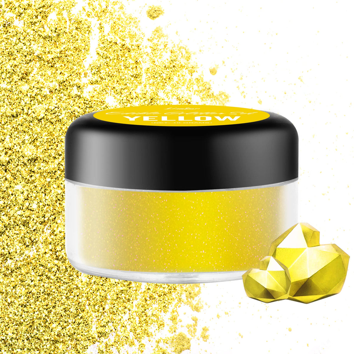 Limino Edible Glitter - 10g Metallic Luster Dust for Cake Decorating, Baking, Icing, Candy - Yellow