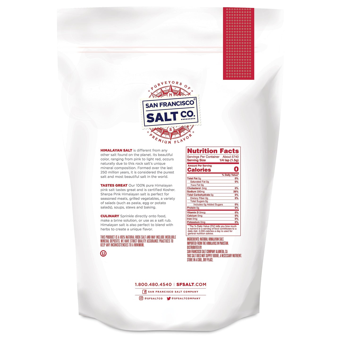 Sherpa Pink Himalayan Salt -19 lbs. Fine Grain