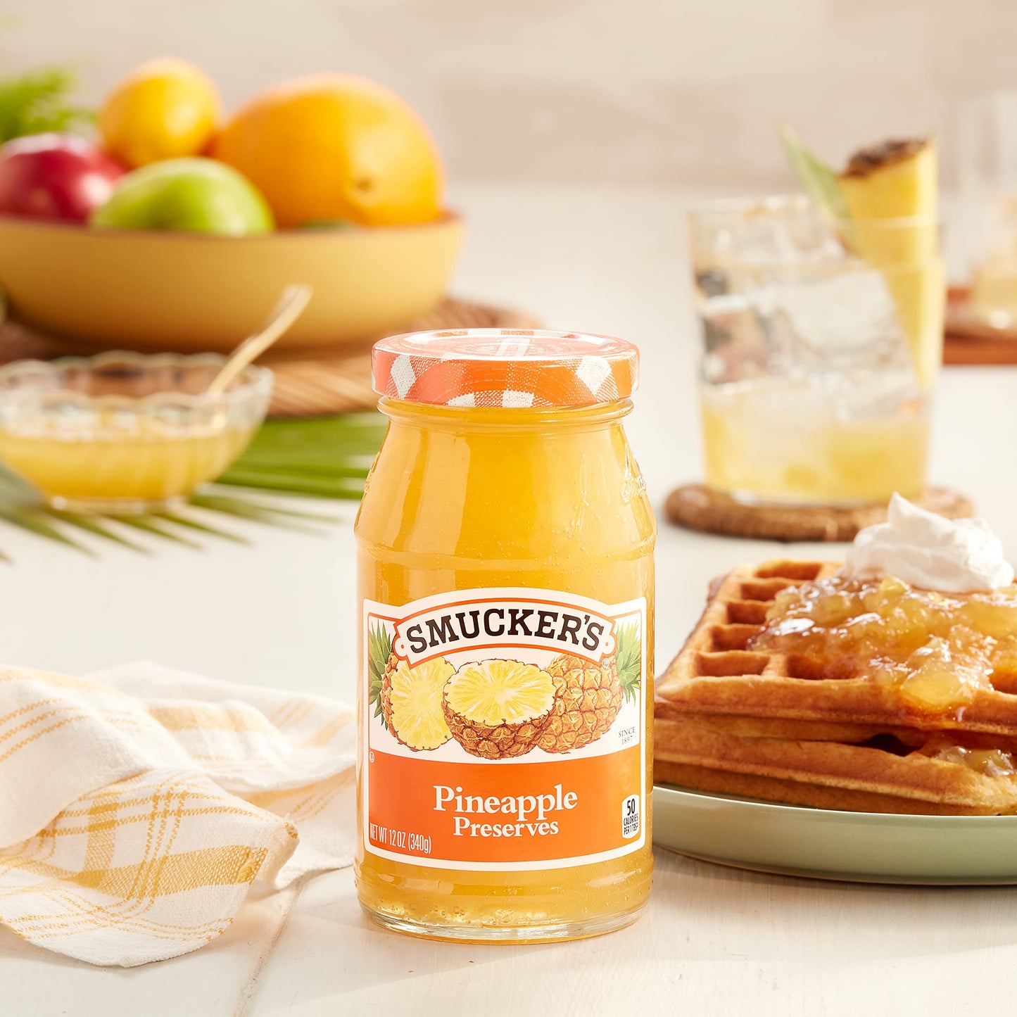 Smuckers Pineapple Preserves, 12 Ounce (Pack of 6), Yellow