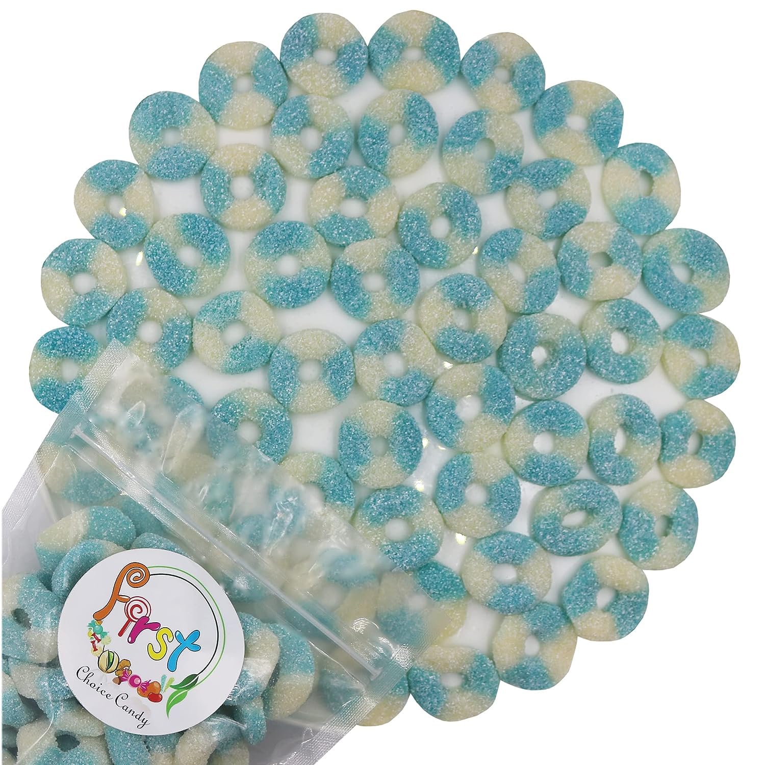 FirstChoiceCandy Gummy Rings (Sour Mini Blue Raspberry, 2.2 Pound (Pack of 1))