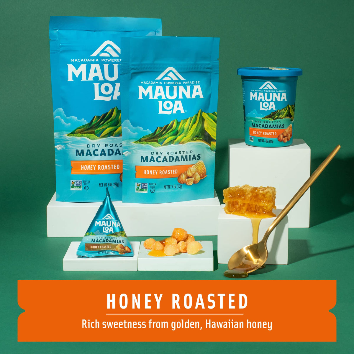 Mauna Loa Premium Roasted Macadamia Nuts, Honey Roasted Flavor, 7 Oz Bag